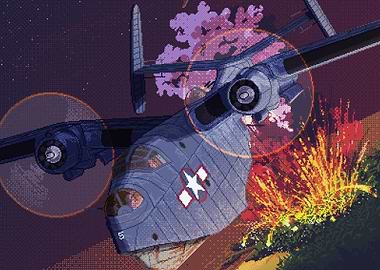 Pixel Art Airplane in Action