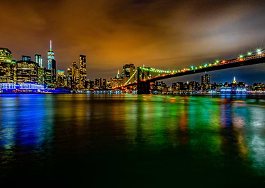 new york city skyline at night