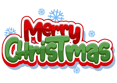 Merry Christmas Text with Snowflakes