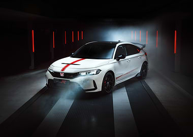 White Honda Civic Type R