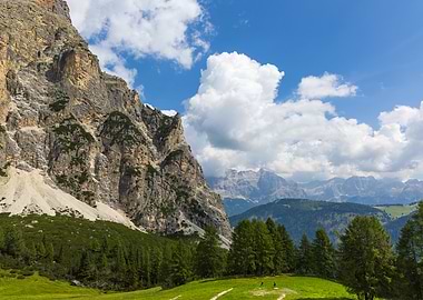 Mountain Landscape with Green Meadow - Italy