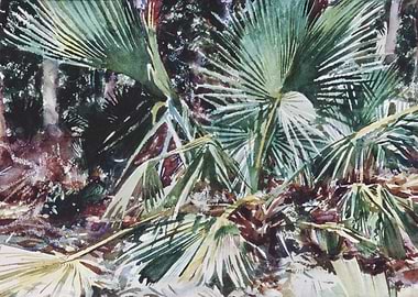 Palm Trees Watercolor Painting