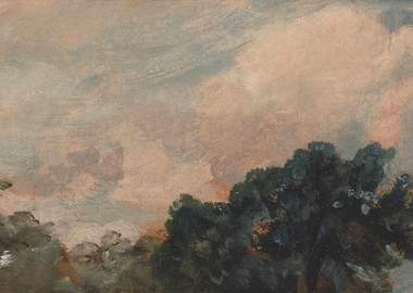 Landscape Painting with Trees and Sky