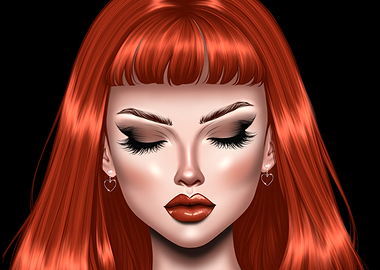 Red-haired Woman with Closed Eyes