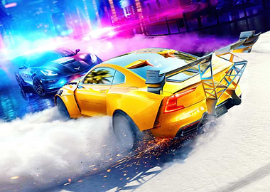 Yellow Sports Car Chased by Police