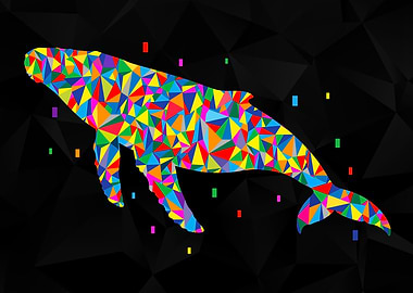 Whale Colorful Geometric