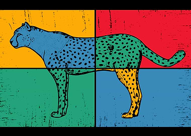 Artistic Cheetah Lover Men Colorful Wild Cat Cheetah