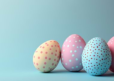 Pastel Easter Eggs with Polka Dots