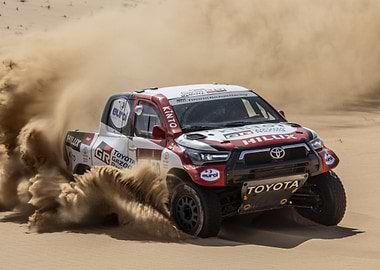 Toyota Hilux Rally Car in Desert