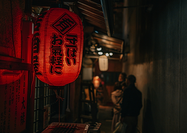 Japanese Lantern at Night