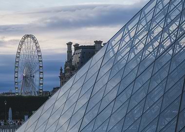 Louvre Pyramid and Ferris Wheel, Paris