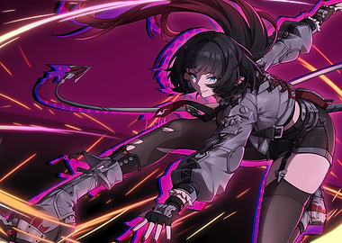 Girl with Sword and Energy