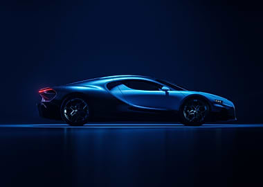 Sleek Blue Sports Car