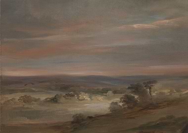 Landscape Painting with Cloudy Sky