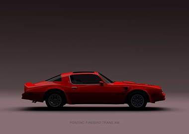 Red Pontiac Firebird Trans Am Illustration
