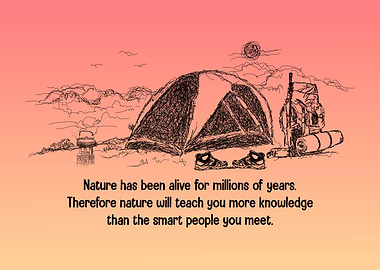 Camping Scene with Nature Quote