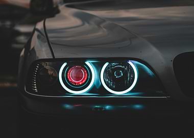 BMW E39 Headlights with Neon Rings