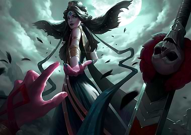 Fantasy Woman with Sword and Magic