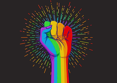 Rainbow Fist Pride Illustration