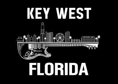 Key West Florida Guitar Skyline