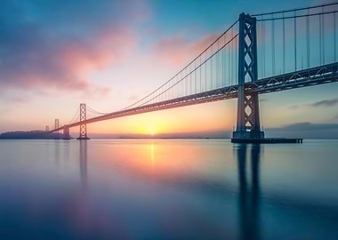 oakland bay bridge at sunrise