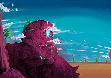 Fantasy Landscape with Rock Formation