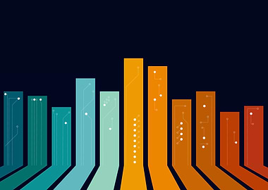 Abstract Technology Circuit Board Bars