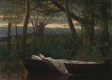 Ophelia in Boat Painting