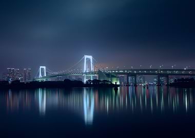 night view of rainbow bridge, tokyo