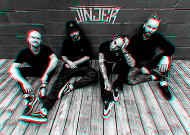 Jinjer band portrait with 3D effect