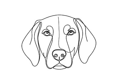 Dog Portrait - Minimalist Line Art