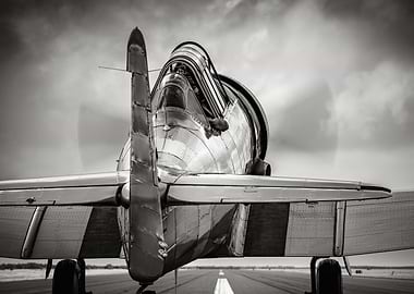 Monochrome Northamerican T6 Tail View