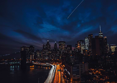 new york city skyline at night
