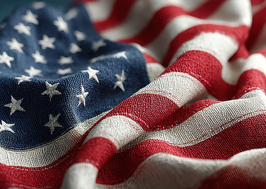 American Flag Fabric Close-Up