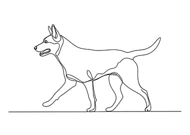Dog Line Art Minimalist Illustration