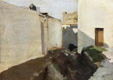 Sunlit Alleyway Painting