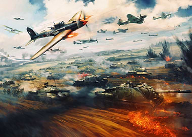World War II Battle Scene