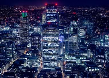 london cityscape at night