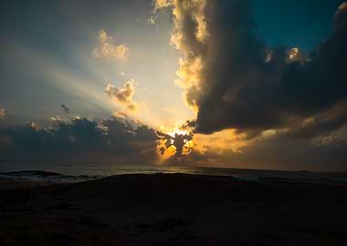 Dramatic sunset over the ocean