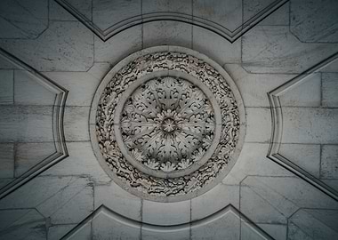 Ornate Stone Ceiling with Circular Design