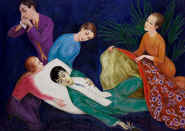 Sick Man Surrounded by Attendants