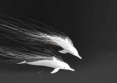 Abstract Dolphins in Motion