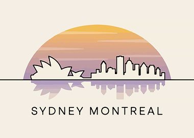 Sydney and Montreal Skyline Illustration
