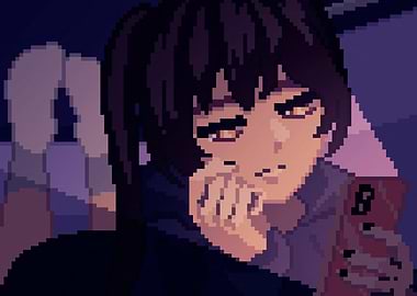 Lo-Fi Pixel-Art – Late Night Scrolling