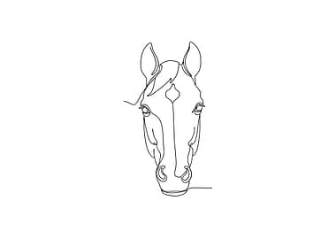 Horse Head Minimalist Line Art