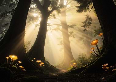 Sunrays in the Enchanted Forest