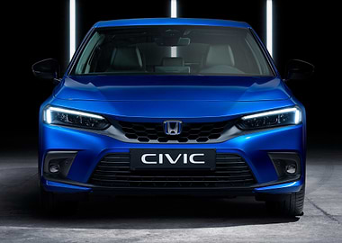 Blue Honda Civic Front View