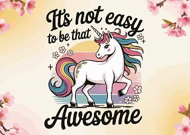 Awesome Unicorn with Rainbow Mane