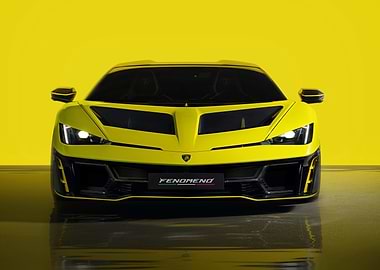 Yellow Lamborghini Fenomeno Front View