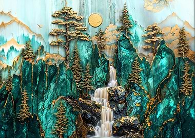 Yosemite Kintsugi Falls Art